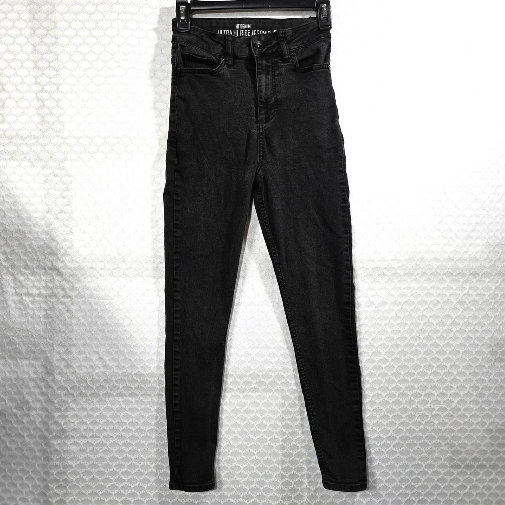 HT Denim Ultra Hi Rise Jegging Black Skinny Jeans Size 3 RN 120684
